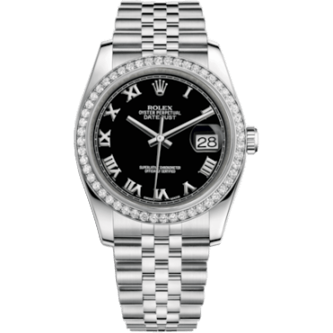 Rolex Datejust 36 Stainless Steel Diamond / Jubilee / Black Roman 116244-0045