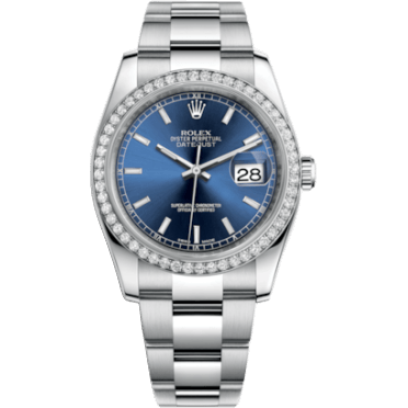 Rolex Datejust 36 Stainless Steel Diamond / Oyster / Blue 116244-0048