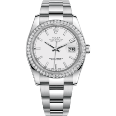 Rolex Datejust 36 Stainless Steel Diamond / Oyster / White 116244-0057