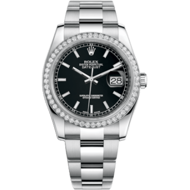 Rolex Datejust 36 Stainless Steel Diamond / Oyster / Black 116244-0060