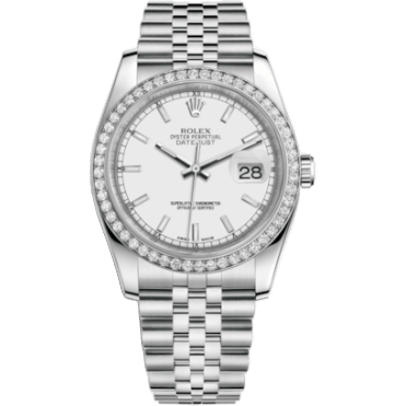 Rolex Datejust 36 Stainless Steel Diamond / Jubilee / White 116244-0064