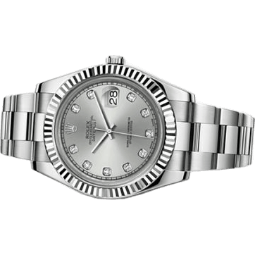 Datejust II Fluted Silver Diamonds
