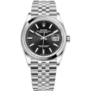 Rolex Datejust 36 Stainless Steel / Domed / Black / Jubilee 126200-0003