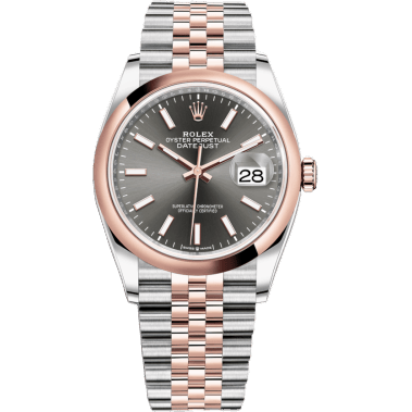Rolex Datejust 36 Stainless Steel / Everose / Smooth / Slate / Jubilee 126201-0013
