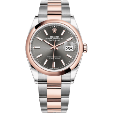 Rolex Datejust 36 Stainless Steel / Everose / Smooth / Slate / Oyster 126201-0014