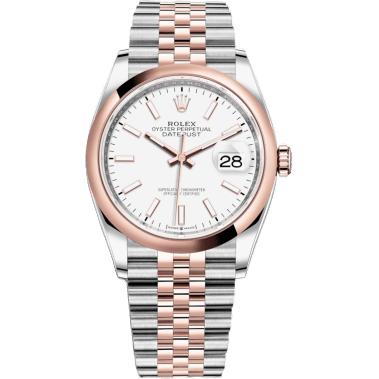 Rolex Datejust 36 Stainless Steel / Everose / Smooth / White / Jubilee 126201-0017