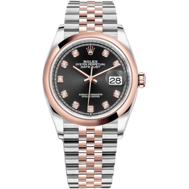 Rolex Datejust 36 Stainless Steel / Everose / Smooth / Black Diamond / Jubilee 126201-0019