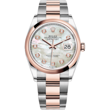 Rolex Datejust 36 Stainless Steel / Everose / Smooth / MOP Diamond / Oyster 126201-0022