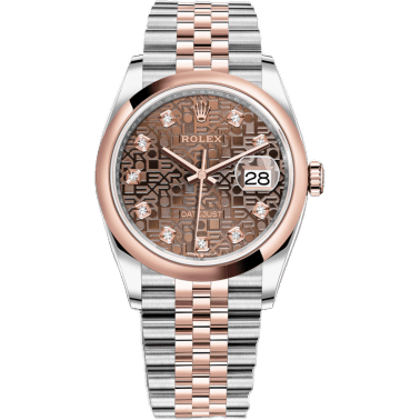 Rolex Datejust 36 Stainless Steel / Everose / Smooth / Chocolate Computer / Jubilee 126201-0025