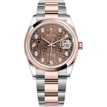 Rolex Datejust 36 Stainless Steel / Everose / Smooth / Chocolate Computer / Oyster 126201-0026