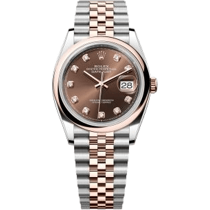 Rolex Datejust 36 Stainless Steel - Everose - Smooth / Chocolate - Diamond / Jubilee 126201-0053