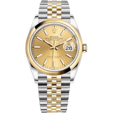 Rolex Datejust 36 Stainless Steel / Yellow Gold / Smooth / Champagne / Jubilee 126203-0015