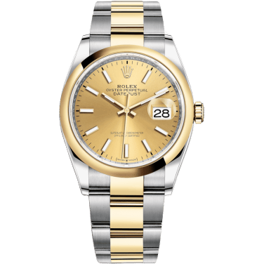 Rolex Datejust 36 Stainless Steel / Yellow Gold / Smooth / Champagne / Oyster 126203-0016