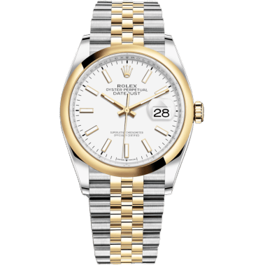 Rolex Datejust 36 Stainless Steel / Yellow Gold / Smooth / White / Jubilee 126203-0019