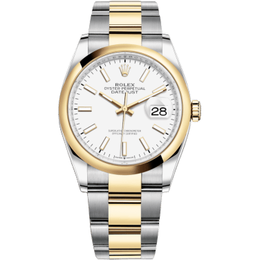Rolex Datejust 36 Stainless Steel / Yellow Gold / Smooth / White / Oyster 126203-0020
