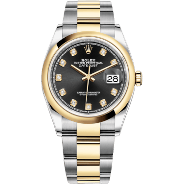 Rolex Datejust 36 Stainless Steel / Yellow Gold / Smooth / Black Diamond / Oyster 126203-0022