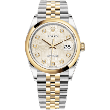 Rolex Datejust 36 Stainless Steel / Yellow Gold / Smooth / Silver Computer / Jubilee 126203-0027