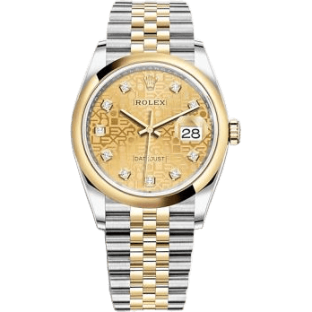 Rolex Datejust 36 Stainless Steel / Yellow Gold / Smooth / Champagne Computer / Jubilee 126203-0033