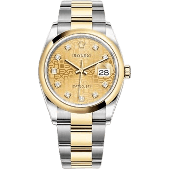 Rolex Datejust 36 Stainless Steel / Yellow Gold / Smooth / Champagne Computer / Oyster 126203-0034
