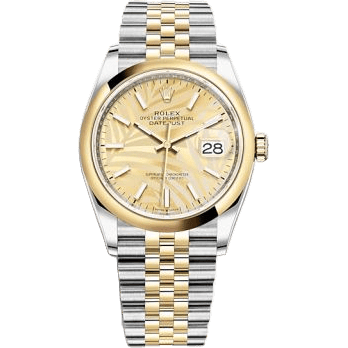 Rolex Datejust 36 Stainless Steel / Yellow Gold / Smooth / Golden Palm / Jubilee 126203-0037