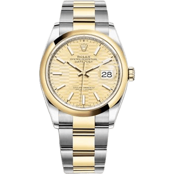 Rolex Datejust 36 Stainless Steel / Yellow Gold / Smooth / Golden - Fluted / Oyster 126203-0040