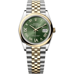 Rolex Datejust 36 Stainless Steel - Yellow Gold - Domed / Olive Roman Diamond / Jubilee 126203-0049