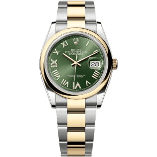 Rolex Datejust 36 Stainless Steel - Yellow Gold - Domed / Olive Roman Diamond / Oyster 126203-0050