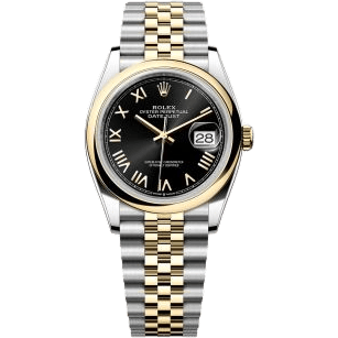 Rolex Datejust 36 Stainless Steel - Yellow Gold - Domed / Black Roman / Jubilee 126203-0055