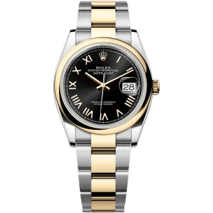 Rolex Datejust 36 Stainless Steel - Yellow Gold - Domed / Black Roman / Oyster 126203-0056