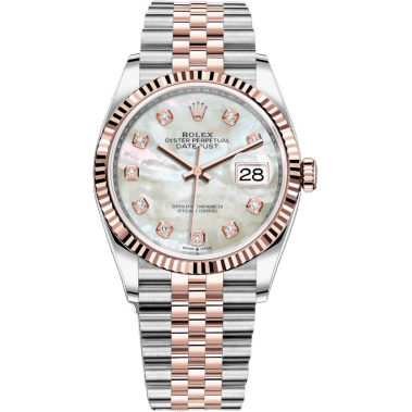 Rolex Datejust 36 Stainless Steel / Everose / Fluted / MOP Diamond / Jubilee 126231-0021