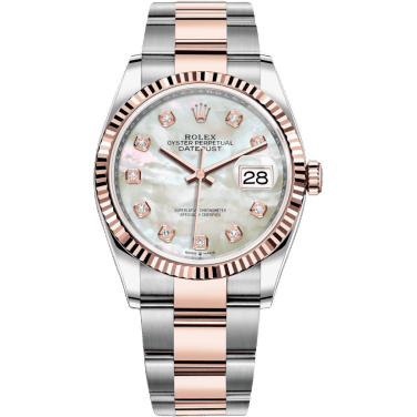 Rolex Datejust 36 Stainless Steel / Everose / Fluted / MOP Diamond / Oyster 126231-0022