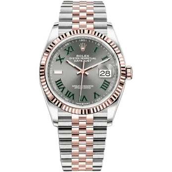 Rolex Datejust 36 Stainless Steel / Everose / Fluted / Slate - Roman / Jubilee 126231-0029