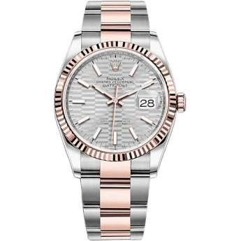 Rolex Datejust 36 Stainless Steel / Everose / Fluted / Silver - Fluted / Oyster 126231-0034