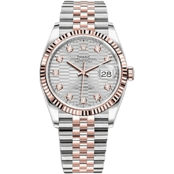Rolex Datejust 36 Stainless Steel / Everose / Fluted / Silver - Fluted - Diamond / Jubilee 126231-0039
