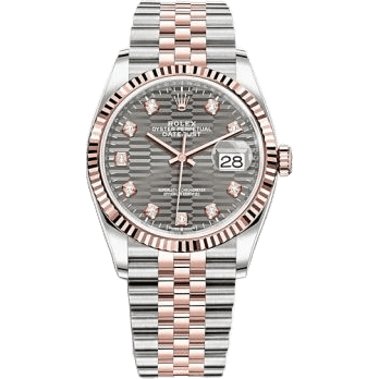Rolex Datejust 36 Stainless Steel / Everose / Fluted / Slate - Fluted - Diamond / Jubilee 126231-0041