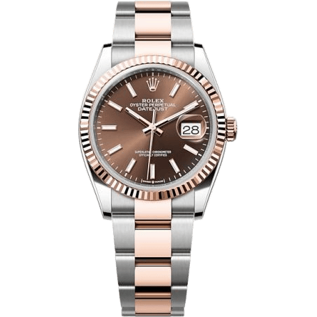 Rolex Datejust 36 Stainless Steel - Everose - Fluted / Chocolate / Oyster 126231-0044