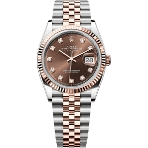 Rolex Datejust 36 Stainless Steel - Everose - Fluted / Chocolate - Diamond / Jubilee 126231-0053