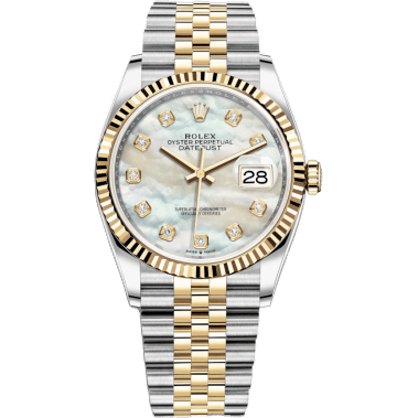 Rolex Datejust 36 Stainless Steel / Yellow Gold / Fluted / MOP Diamond / Jubilee 126233-0023