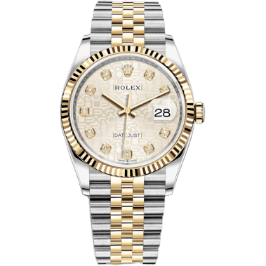 Rolex Datejust 36 Stainless Steel / Yellow Gold / Fluted / Silver Computer / Jubilee 126233-0027