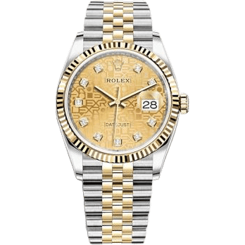 Rolex Datejust 36 Stainless Steel / Yellow Gold / Fluted / Champagne Computer / Jubilee 126233-0033