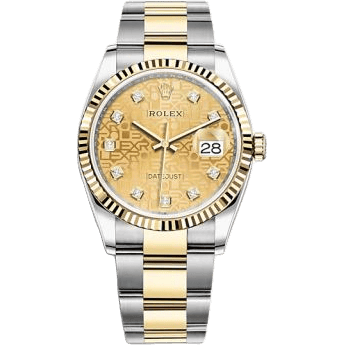 Rolex Datejust 36 Stainless Steel / Yellow Gold / Fluted / Champagne Computer / Oyster 126233-0034