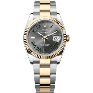 Datejust 36 Stainless Steel / Yellow Gold / Fluted / Slate - Roman / Jubilee