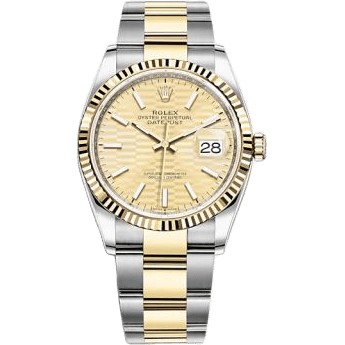 Rolex Datejust 36 Stainless Steel / Yellow Gold / Fluted / Champagne - Fluted / Oyster 126233-0040