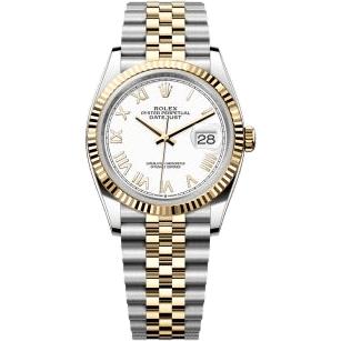 Rolex Datejust 36 Stainless Steel - Yellow Gold - Fluted / White Roman / Jubilee 126233-0047