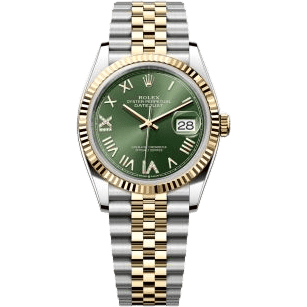 Rolex Datejust 36 Stainless Steel - Yellow Gold - Fluted / Olive Roman Diamond / Jubilee 126233-0049