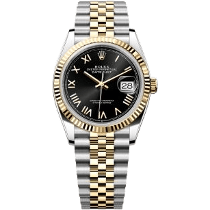 Rolex Datejust 36 Stainless Steel - Yellow Gold - Fluted / Black Roman / Jubilee 126233-0055