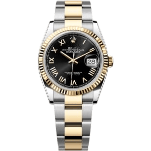 Rolex Datejust 36 Stainless Steel - Yellow Gold - Fluted / Black Roman / Oyster 126233-0056