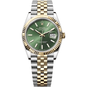Rolex Datejust 36 Stainless Steel - Yellow Gold - Fluted / Olive / Jubilee 126233-0057