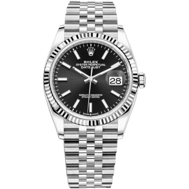 Rolex Datejust 36 Stainless Steel / Fluted / Black / Jubilee 126234-0015