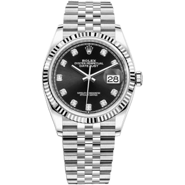 Rolex Datejust 36 Stainless Steel / Fluted / Black-Diamond / Jubilee 126234-0027
